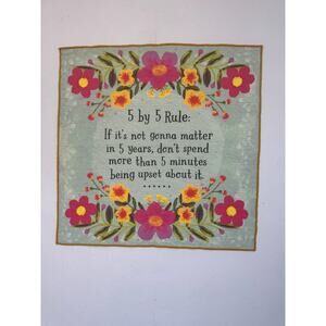 Natural Life Tea Towel Size Small Floral 5 by 5 Rule‎